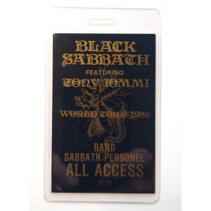 Black Sabbath Tony Iommi Backstage Pass Original 1986 Vintage UNUSED Heavy Metal